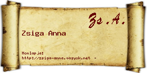 Zsiga Anna névjegykártya