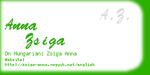 anna zsiga business card